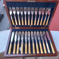 Servizi di posate antiche SHEFFIELD (FRUTTA PESCE)