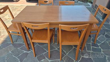 Tavolo in ciliegio legno con 6 sedie