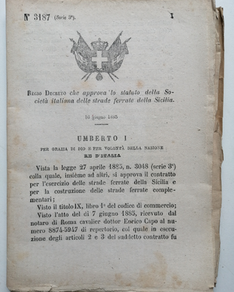 Brescia 1867-1885, Regi Decreti
