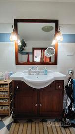 Mobile in  Legno Noce con Lavandino & Specchio