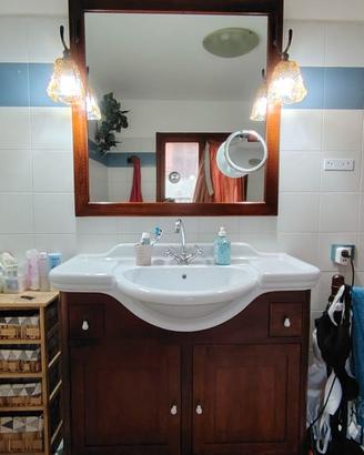 Mobile in  Legno Noce con Lavandino & Specchio