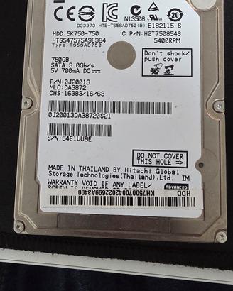 Hard disk Hitachi 750GB 2.5"