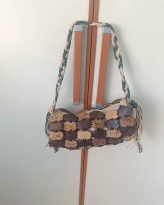 Borsa vintage legno di cocco boho vintage borsetta