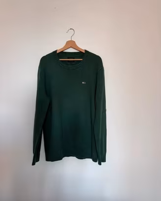 Maglione Tommy Jeans uomo taglia L verde scuro