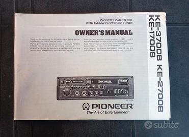 Pioneer manuale+garanzia autoradio vintage