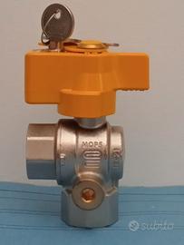 Valvola gas squadra 3/4 +press.+ serratura 