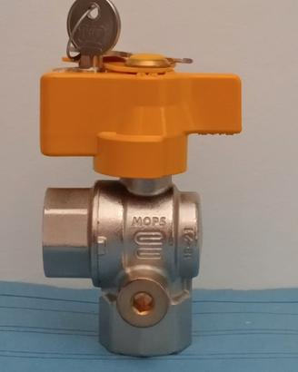 Valvola gas squadra 3/4 +press.+ serratura 