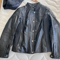 Giubbotto moto donna vera pelle