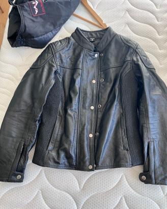 Giubbotto moto donna vera pelle