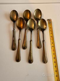 SERVIZIO DA 6 CUCCHIAI DA TE' IN OTTONE VINTAGE MA