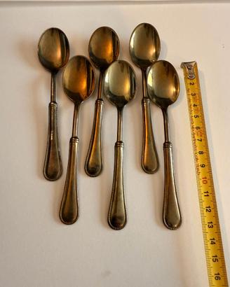 SERVIZIO DA 6 CUCCHIAI DA TE' IN OTTONE VINTAGE MA