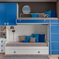 cameretta con letto a soppalco