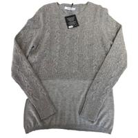 maglione 100% puro cashmere M Grigio donna 