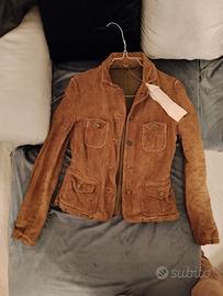 giubbotto donna in vera pelle scamosciata