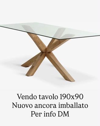 Tavolo design in cristallo 190 x 90
