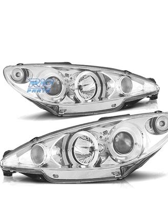FARI PEUGEOT 206 CONNETTORE H4 98-08 OCCHI ANGEL C
