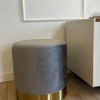 Pouf velluto grigio
