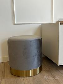 Pouf velluto grigio
