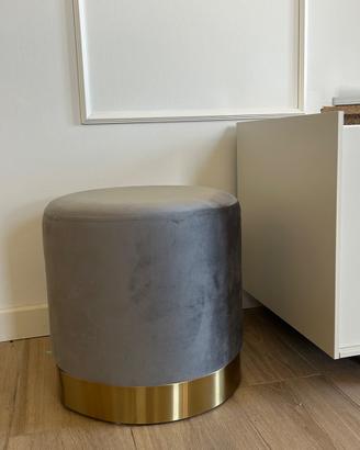 Pouf velluto grigio