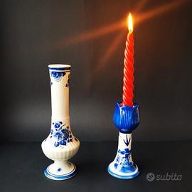 Ceramica delft blue - portafiori e portacandela