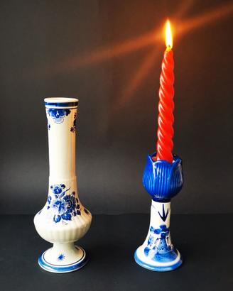 Ceramica delft blue - portafiori e portacandela