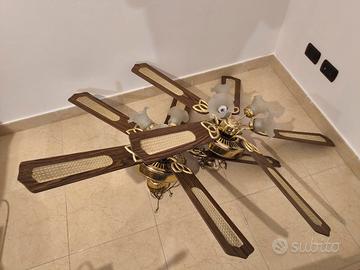 N.2 Ventilatori da soffitto con 4 punti luce