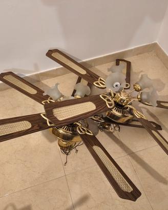 N.2 Ventilatori da soffitto con 4 punti luce