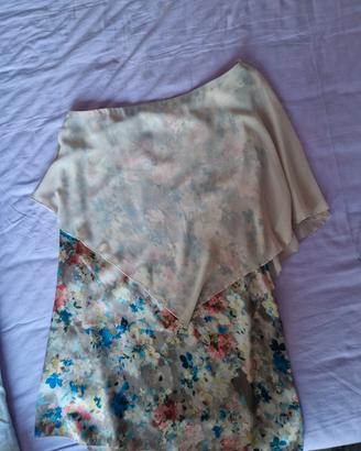 VESTITO MONOSPALLA CON VOULANT