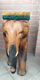 Elefante legno porta vaso/comodino decorativo