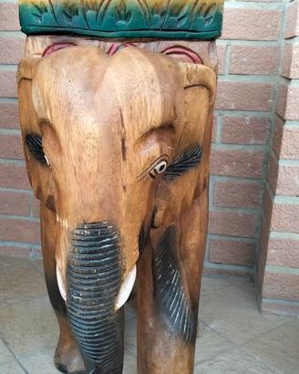 Elefante legno porta vaso/comodino decorativo