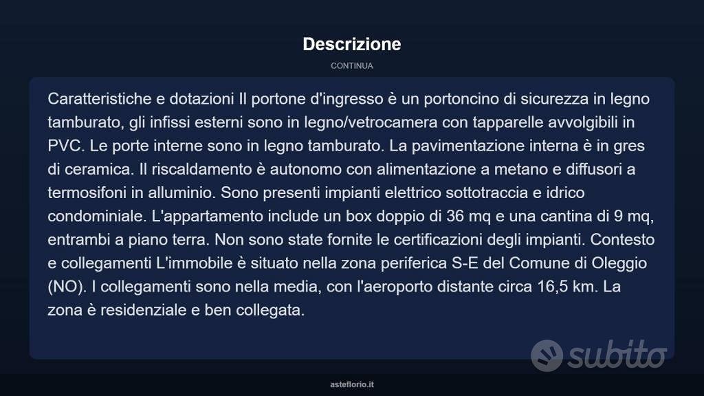 Appartamento – Oleggio, San Vincenzo, Novara - Altro