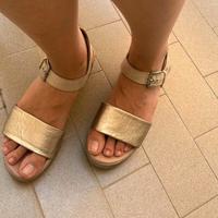 Sandali dorati in vera PELLE