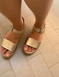 Sandali dorati in vera PELLE