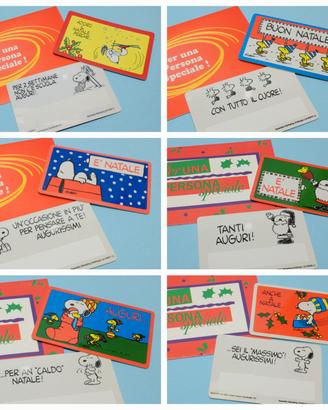 Biglietti natalizi carte schede 80s Snoopy Peanuts