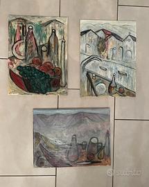 3 Quadri unici. Pittura su tela