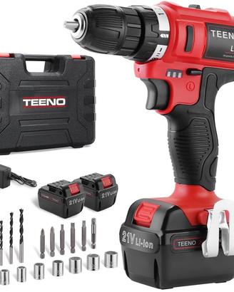 TEENO Avvitatore a Batteria 21V, 2 Velocità Trapan