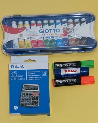 Cancelleria Colori tempera Giotto - evidenziatori