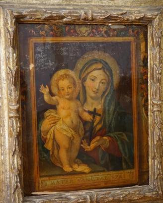 Antica stampa Madonna con Bambino cornice ‘700