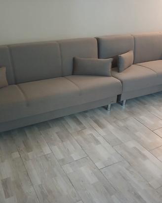 2 divani letto contenitore in tessuto uguali nuovi
