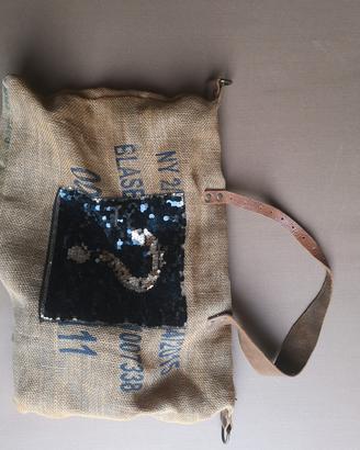 borsa in tela di iuta foderata
