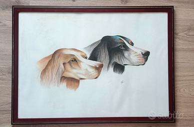 Cani da caccia _disegno a matita su cartoncino. 19