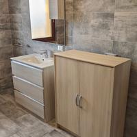 Lavabo mobile componibile bagno legno olmo natural