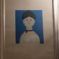 Antonio Bueno- Ragazza in blu -Litografia su carta