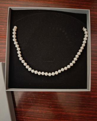 Collana di perle vere nuova+pannetto+soluzione