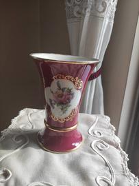 Vaso vintage porcellana Lindner Kueps Bavaria oro 