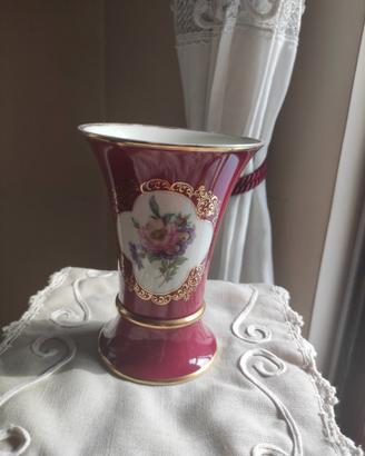 Vaso vintage porcellana Lindner Kueps Bavaria oro 