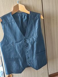 Gilet uomo in pelle. Nero 