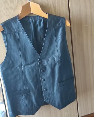 Gilet uomo in pelle. Nero 
