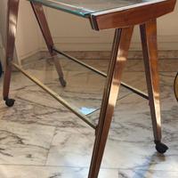 Tavolino carrello porta TV anni 50 con ruote