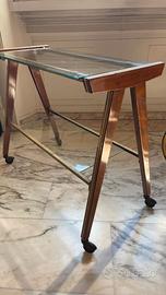 Tavolino carrello porta TV anni 50 con ruote